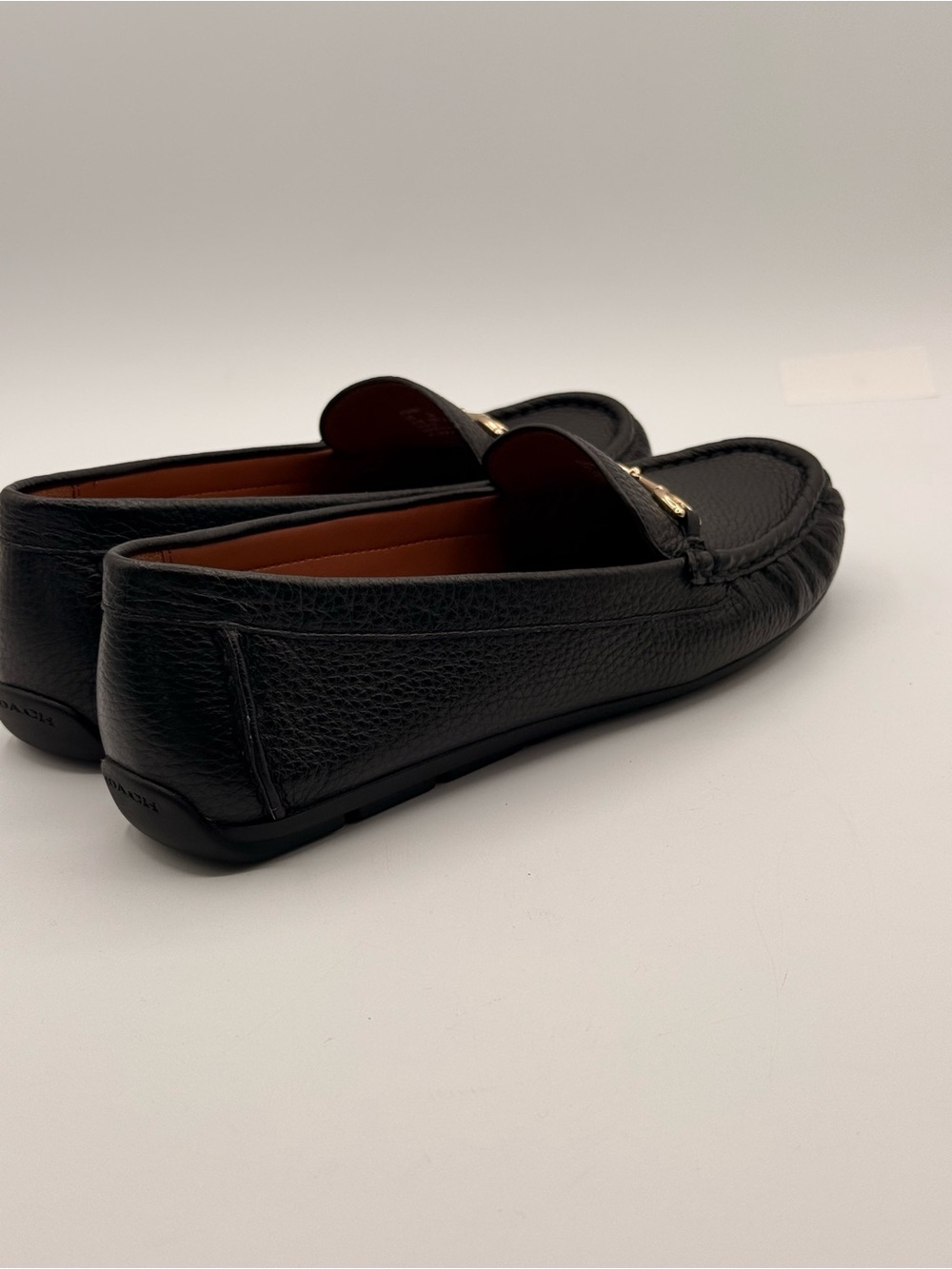 Coach Mavis Black Pebbled Leather Horsebit Loafers Flats Slip-On Classic Shoes - Picture 15 of 16